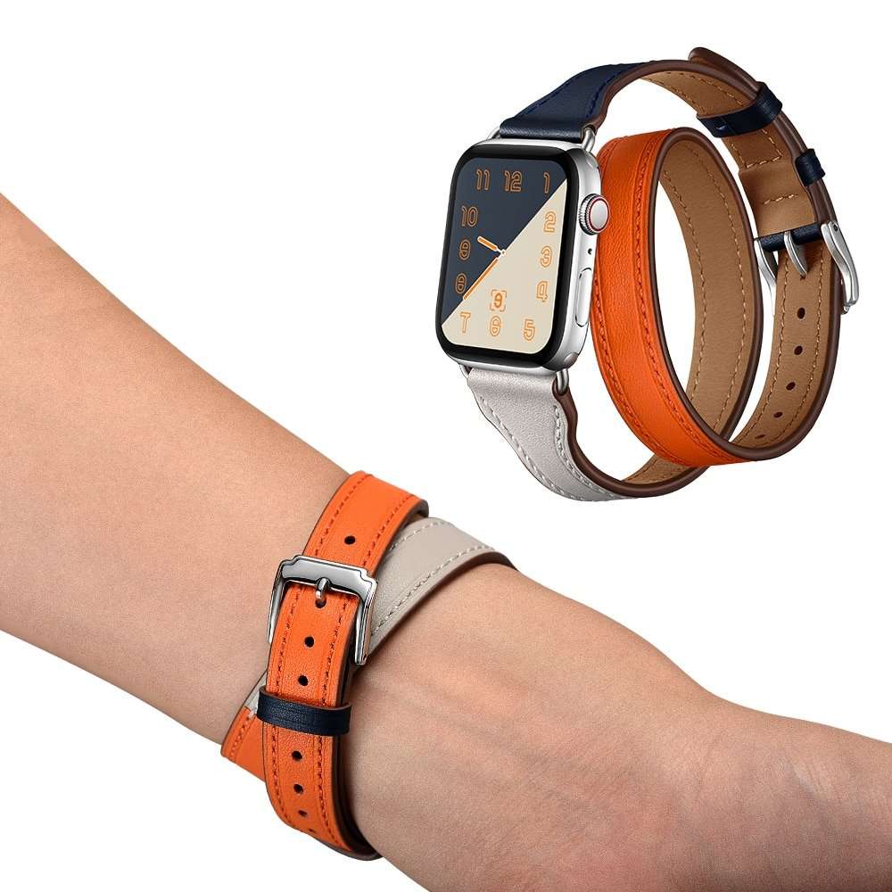 Leather bracelet strap for apple watch