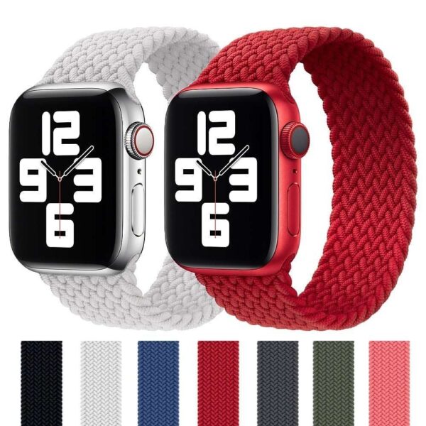 Silicone braided solo loop iwatch apple watch series 6 se 5 4 3
